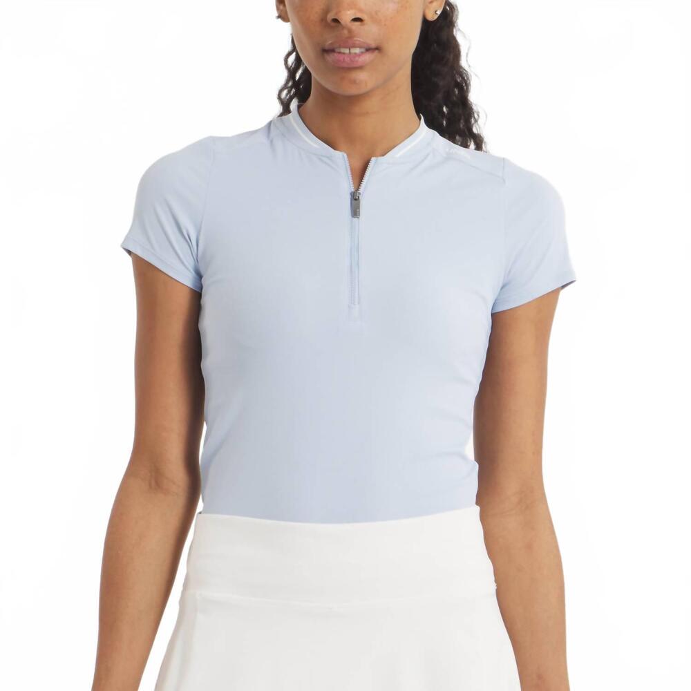 NEW UNRL amelia short sleeve polo in sky blue